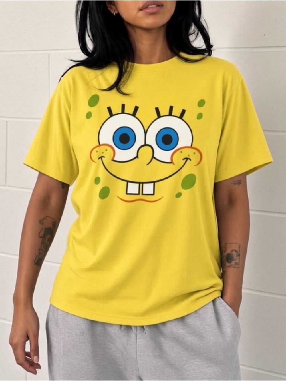 Gildan Yellow SpongeBob Face Tee